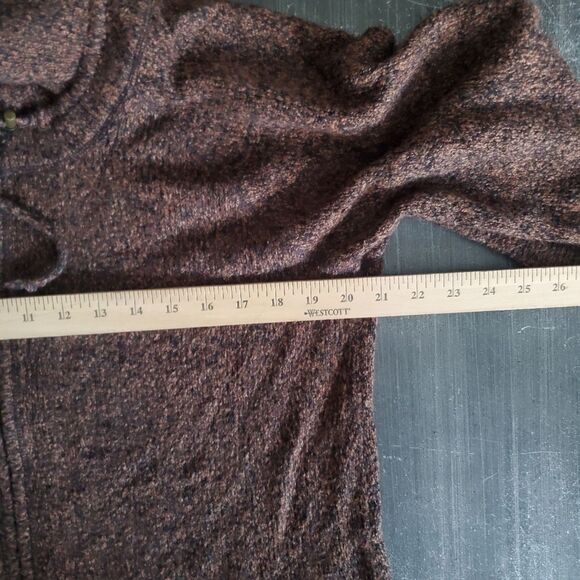 J. Jill Utopia Cardigan Sweater Mixed Texture, Women's Size Large, Rust Brown - Picture 12 of 13